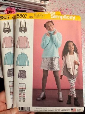 BN UNCUT SIMPLICITY 8807 K5 SEWING PATTERNS GIRLS